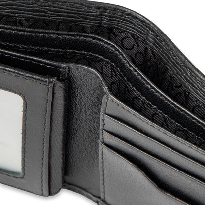 Calvin Klein portafolios plegable minimalista RFID de piel para hombre, Pliegue negro, Talla única