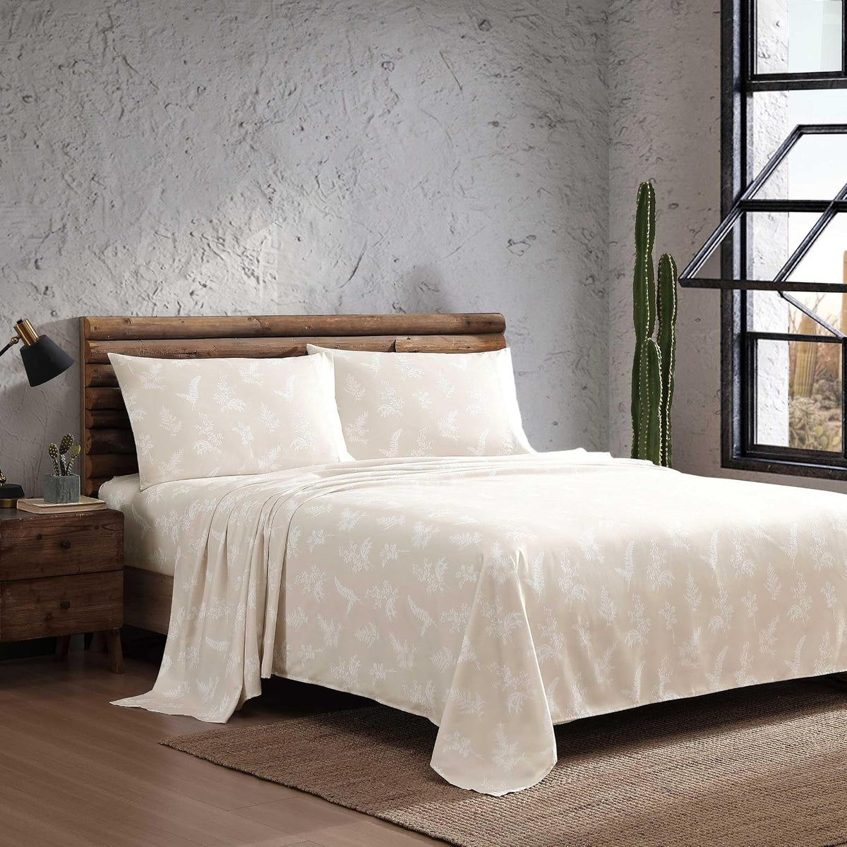 Wrangler – Sábanas de Cama, Transpirable y Resistente a Las Arrugas, Incluye Fundas de Almohada y Fundas de Almohada a Juego, sábanas inspiradas en Piedra Amarilla, Esenciales para recámara (follaje