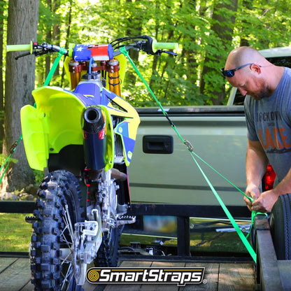 SMARTSTRAPS - Correas de Amarre de cambuckle de 6 pies, Paquete de 2, 0,544 | Correas de hebilla de leva de liberación rápida, carga de trabajo segura de 400 libras, lazos de amarre suaves – motos de