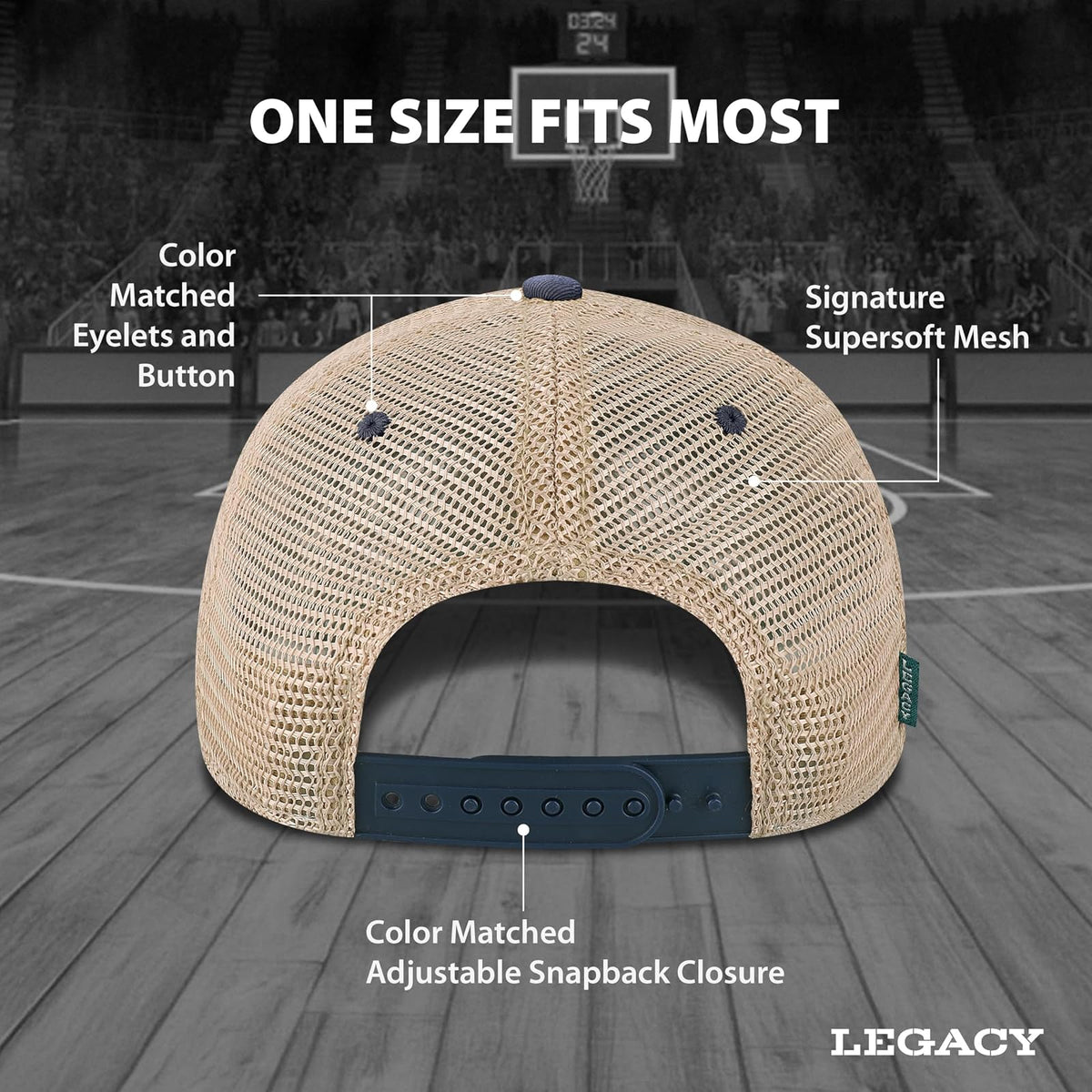 Legacy NCAA Officially Licensed Baseball Hat, Lightweight Cap for Men & Women, (OFA), One Size Fits Most, Snapback Closure