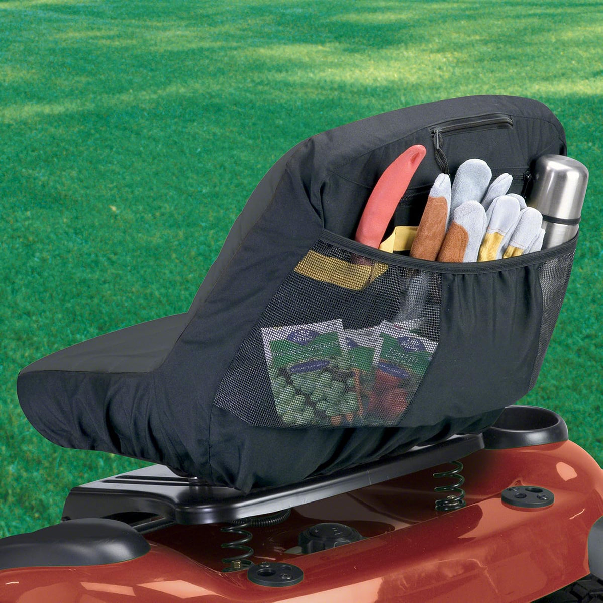 Classic Accessories Deluxe Tractor Seat Cover, Small, Dk Grey with Black Trim