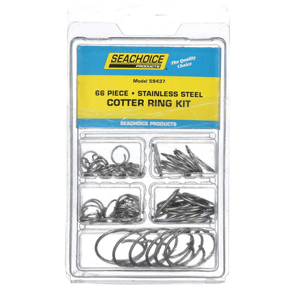SEACHOICE Kit de Anillos de Acero Inoxidable, 66 Piezas, Todos los tamaños Populares