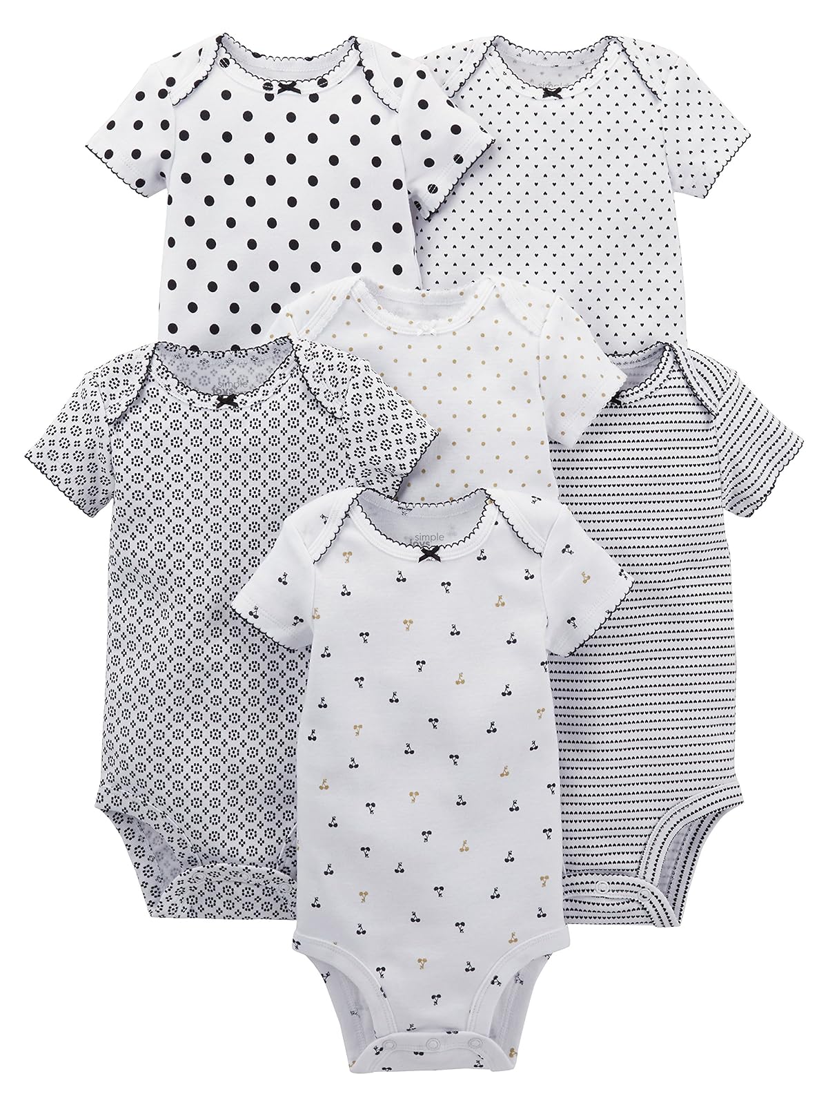 Simple Joys by Carter's R600- Mameluco 5 Piezas Gris Body para Bebé-Niñas