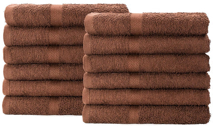 SIMPLI-MAGIC - Toallas de Mano de algodón de 16 x 27 Pulgadas (Paquete de 12) - Toallas Suaves para baño, Cocina, salón y Gimnasio (café)
