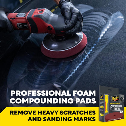 Meguiar's, Almohadillas de Espuma para Pulido Profesional 6", M6CFP2, 2pz. | Almohadilla de espuma profesional para compuestos, utiliza con compuestos para quitar defectos pesados y marcas de lijado