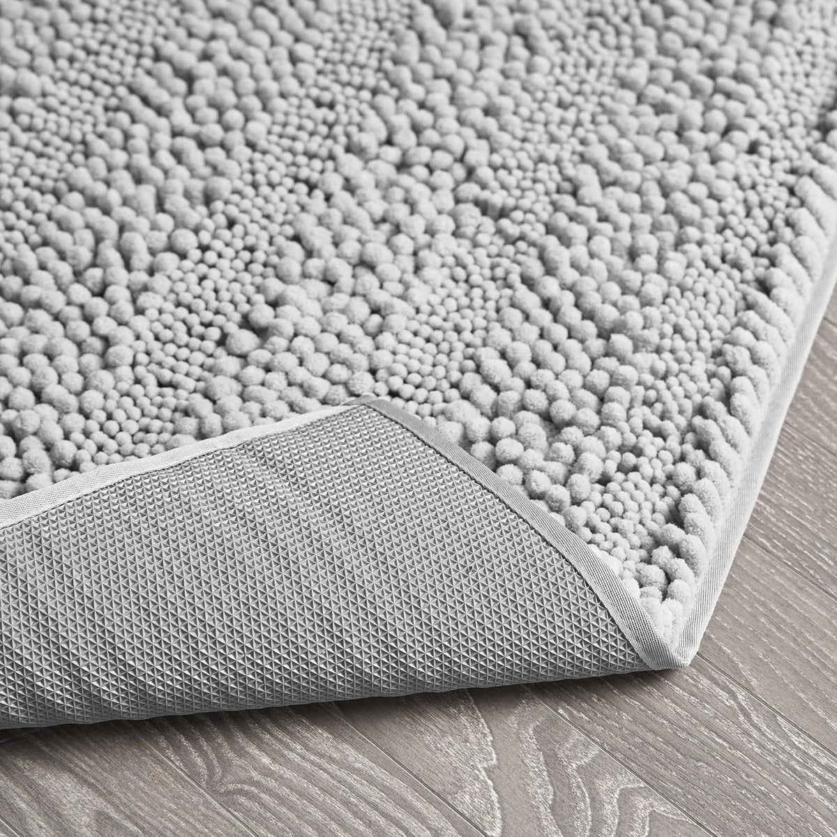 Laura Ashley Astor Tapete de baño de poliéster de Chenilla, 20 x 34 Pulgadas, Color Gris Claro