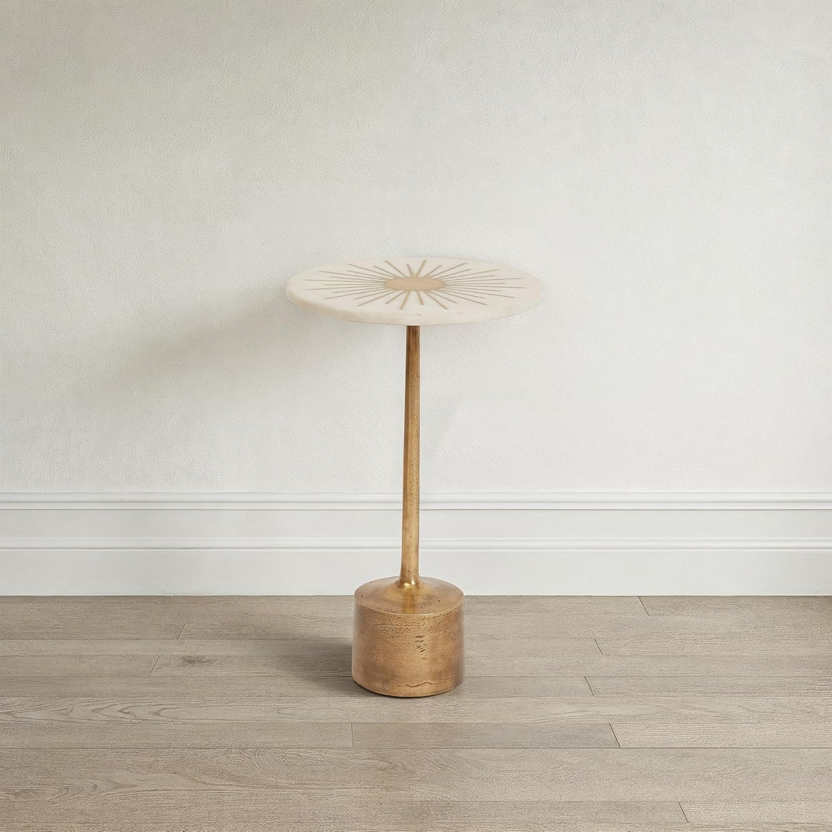 Creative Co-op Mesa de mármol y Metal con Base de Pedestal de 30,5 cm R