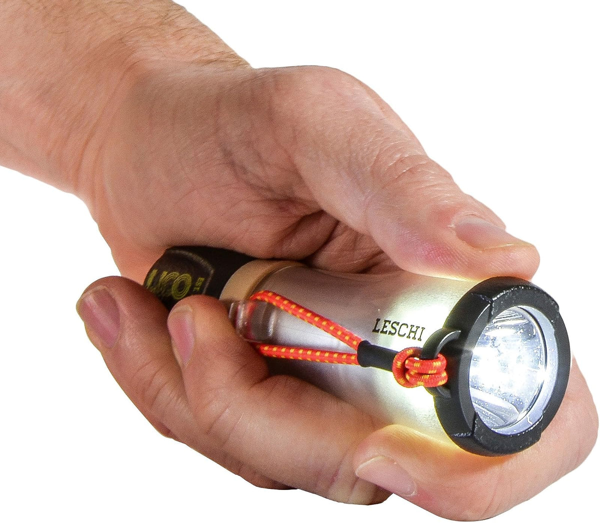 UCO Leschi - Linterna LED compacta de 110 lúmenes con regulador de Intensidad y luz estroboscópica