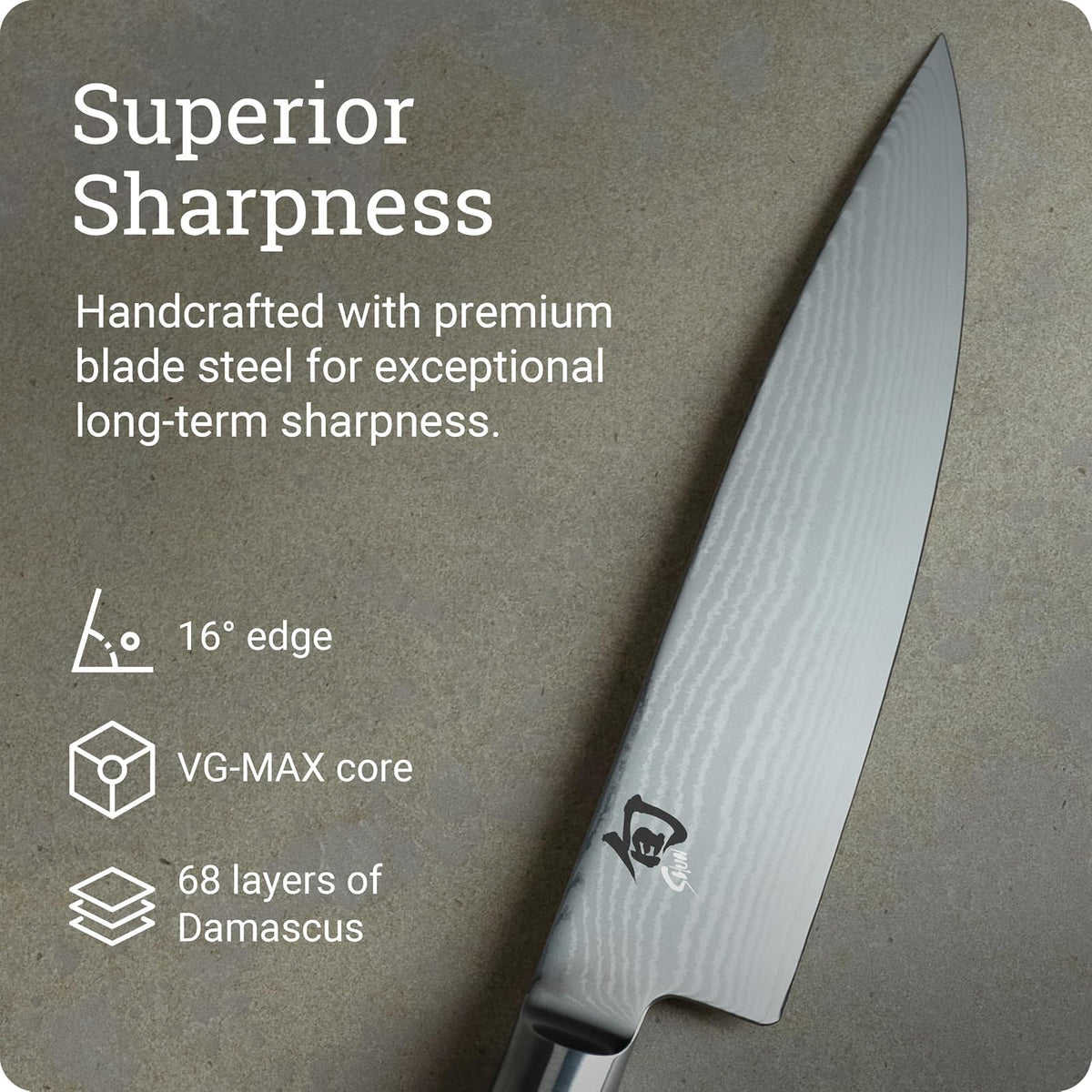 Shun Cutlery Classic Chef's Knife 8”, Thin, Light Kitchen Knife, Ideal for All-Around Food Preparation, Authentic, Handcrafted Japanese Knife, Professional Chef Knife,Black