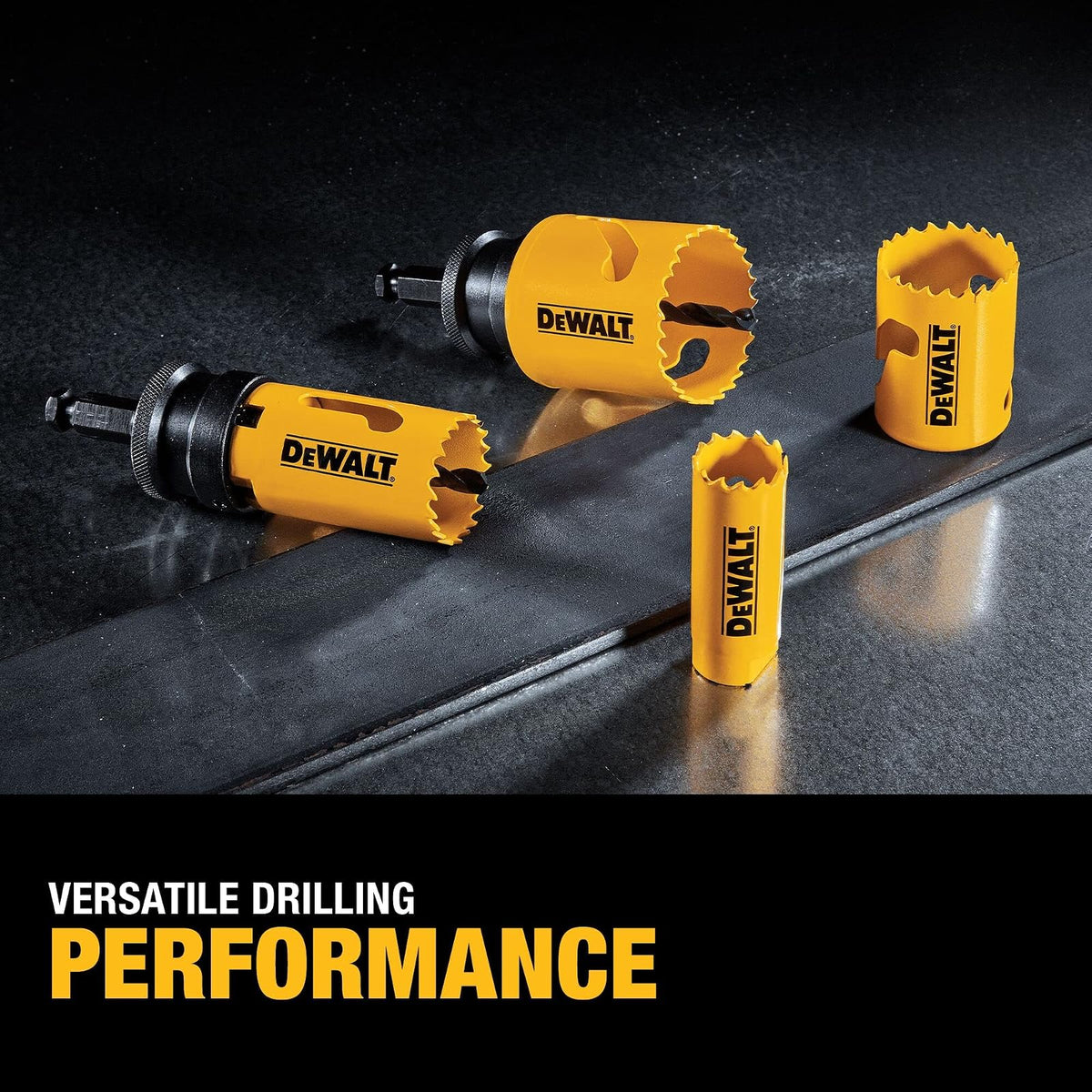 DEWALT Kit de sierra perforadora, juego de electricista estándar, bimetálico (D180002), amarillo