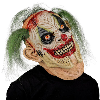 Ghoulish Productions Máscara De Látex Cracked Clown, Accesorio Látex Cosplay Payaso de Miedo, Disfraz Aterrador para Halloween y Fiestas Temáticas, Cosplay Bufón Creepy, Diseño Artesanal