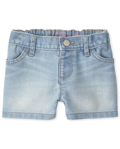The Children's Place Shorts de Mezclilla para Niña, Paquete de 3 - 3 Años - Leighton Wash - 1