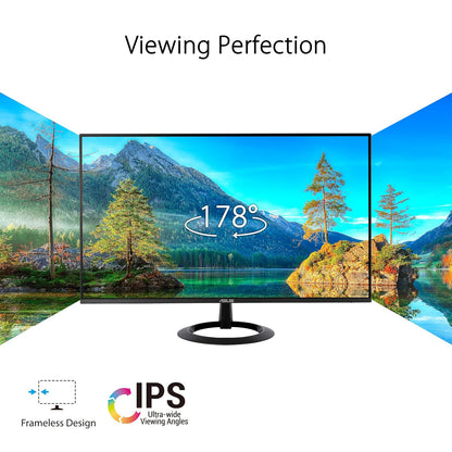 ASUS Monitor Eye Care VZ27EHF 27P LED IPS 1920X1080 100HZ SIN Marco VZ27EHF | 27", IPS FHD 1920x1080, 100Hz, 1ms MPRT, Adaptive-Sync, diseño sin marcos, Eye Care+, Flicker-free y luz azul baja, HDMI
