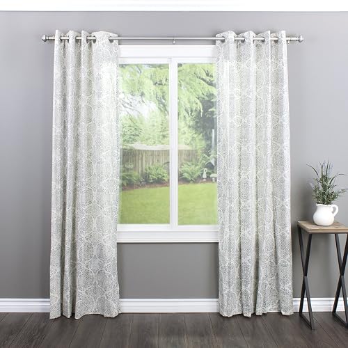 Decopolitan - Juego de Varillas de Tratamiento para urna de Ventana, 2.54 cm, Contemporáneo, Gris (Antique Silver), 72-144-Inch, 1