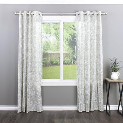 Decopolitan - Juego de Varillas de Tratamiento para urna de Ventana, 2.54 cm, Contemporáneo, Gris (Antique Silver), 72-144-Inch, 1