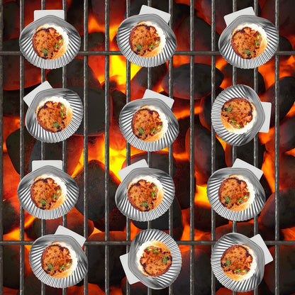 Outset 76471, Conchas de Ostra para Parrilla (Acero Inoxidable), Vieira, Set de 12