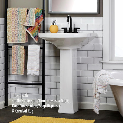 SKL Home - Toalla de baño Rhapsody, 100% algodón, Multicolor | Peso de 550 g/m². Calidad de nivel de spa. tela suave y absorbente. Patrón jacquard reversible para 2 looks en 1.