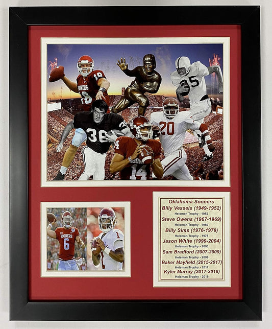 Legends Never Die Oklahoma Sooners Heisman Trophy Winners Collage, 11 "x 14" Marco Foto Collage, 11 x 14 Pulgadas