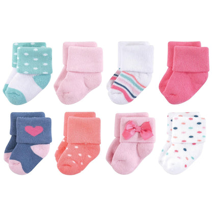 Little Treasure Paquete de 8 Calcetines de Rizo para Bebé - 0-6 Meses - Paquete de 8 confeti