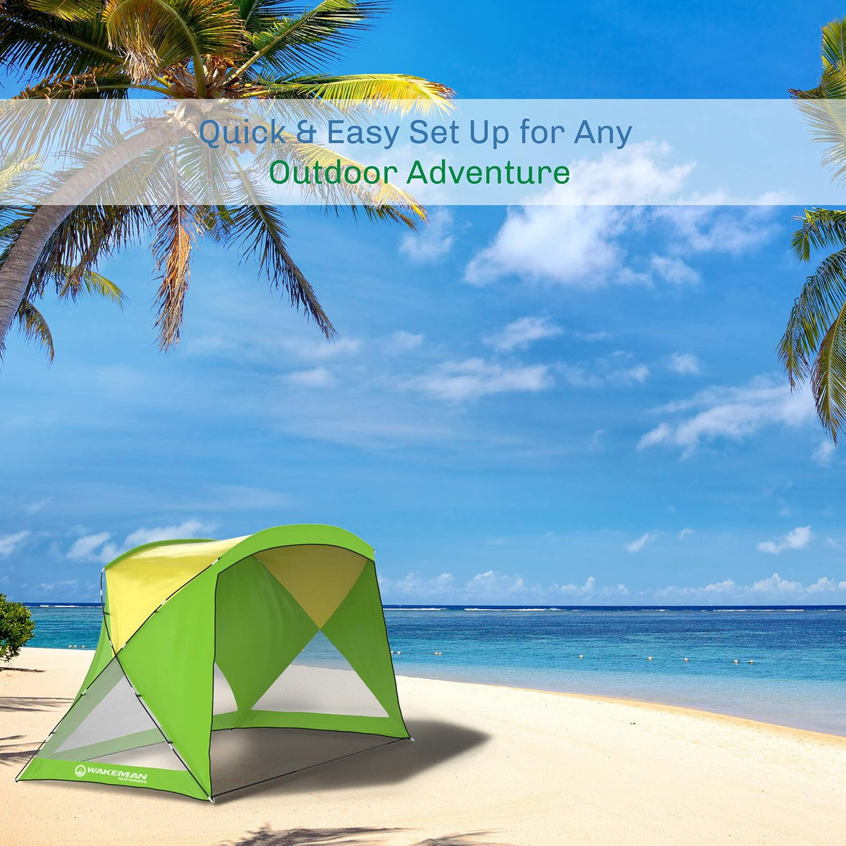Wakeman Outdoor - Carpa de Playa con protección UV y Revestimiento Resistente al Agua para Eventos Deportivos y más con Bolsa de Transporte