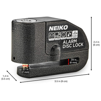 Neiko Candado de Motocicleta Antirrobo con Alarma 52908A | Bloqueo de disco, sensor de movimiento, 110 dB, compatible con motocicletas, , scooters