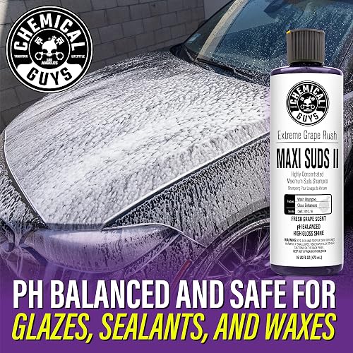 Chemical Guys CWS_1010_64SW Maxi-Suds II Jabón Espumoso para Lavado de Automóviles, Aroma de Uva, 1.89 L, Transparente