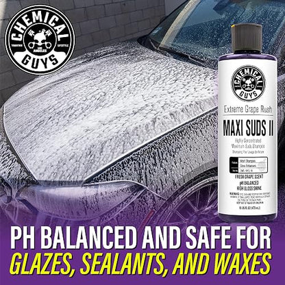 Chemical Guys CWS_1010_64SW Maxi-Suds II Jabón Espumoso para Lavado de Automóviles, Aroma de Uva, 1.89 L, Transparente