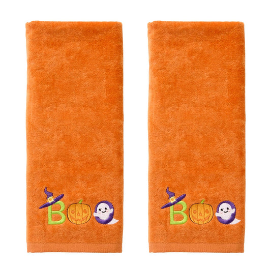 SKL HOME by Saturday Knight Ltd. Boo - Juego de toallas de mano, 2 unidades, color naranja