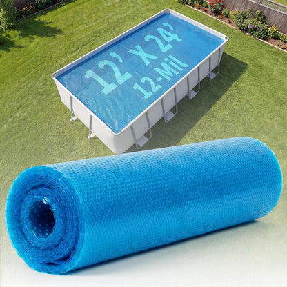 Blue Wave NS405 - Manta Solar de 12 mil para Piscinas rectangulares en el Piso, 12 pies x 25 pies, Color Azul