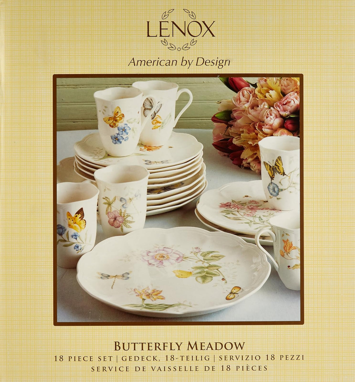 Lenox Set de vajilla de mariposas en la pradera.