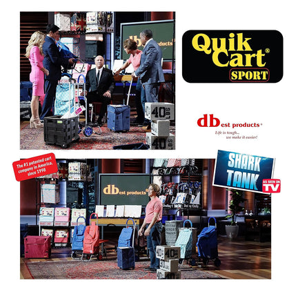 dbest products Quik Cart Sport – Carrito Plegable con Ruedas para Profesores, Cesta de Transporte de 36 kg de Capacidad, Fabricado en plástico Resistente, Negro, Compacto