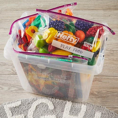 Hefty Slider Jumbo Storage Plastic Bags - 2.5 Gallon Size, 3 Boxes of 15 Bags (45 Total)