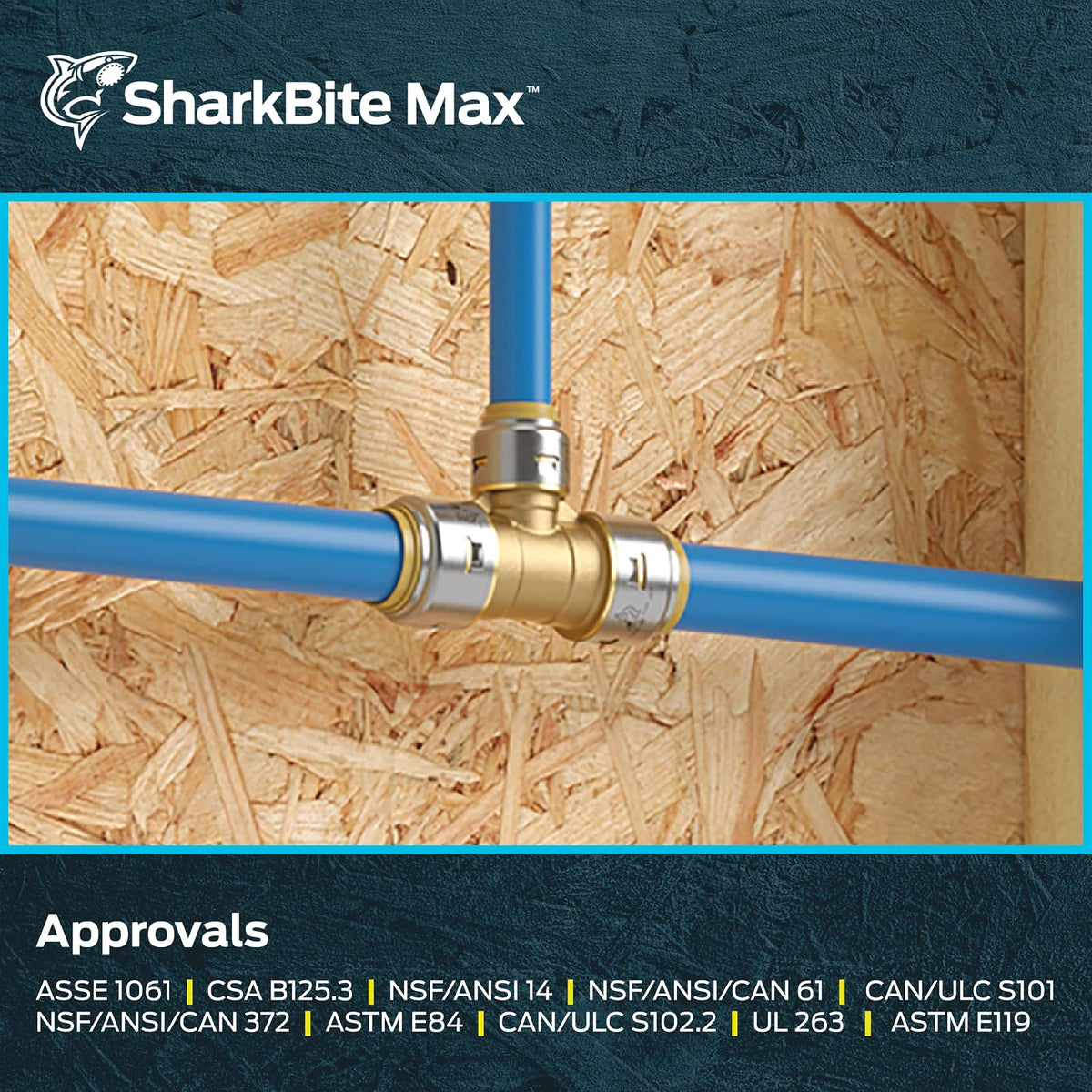 SharkBite - Reductor de 3/4" x 3/4" x 1/2" de latón, conexión por presión, para tuberías PEX, cobre, CPVC, PE-RT, HDPE, UR412A