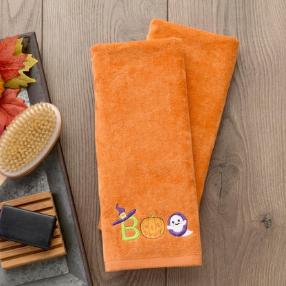 SKL HOME by Saturday Knight Ltd. Boo - Juego de toallas de mano, 2 unidades, color naranja