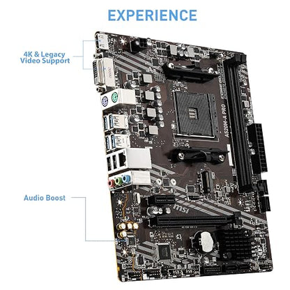 MSI - Tarjeta Madre -A520M-A PRO - MATX - Socket AM4 - Soporta memoria DDR4 hasta DDR4-4600 MHz (OC) MHz -HDMI - 2 DIMM, Memoria Máxima DDR4 (64 GB) - Para AMD