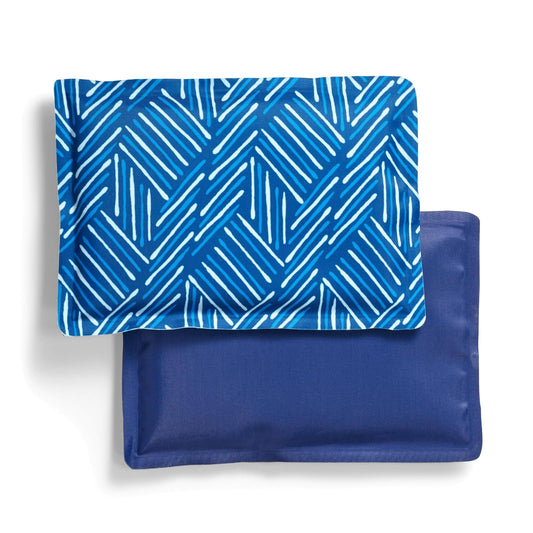 Fit & Fresh Cool Coolers - Paquetes de hielo suaves reutilizables y flexibles, 2 unidades, tela de dibujo azul marino y azul
