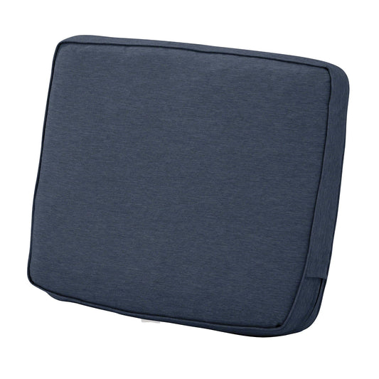 Classic Accessories Montlake - Cojín de Respaldo para Patio, Resistente al Agua, 25 x 22 x 4 Pulgadas, Color Azul índigo Jaspeado, Cojines de sofá para Exteriores
