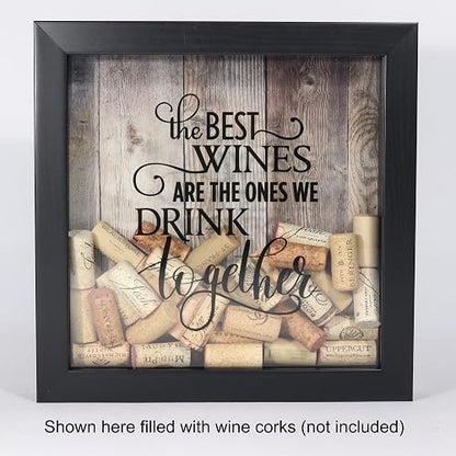 Lawrence Frames - Soporte de corcho Shadow Box para vino, 10 x 10, negro