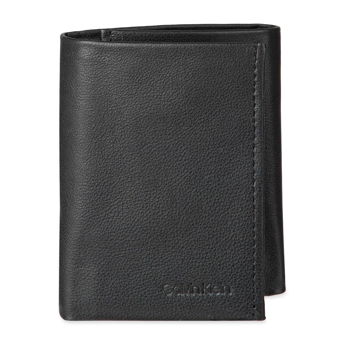 Calvin Klein portafolios triple de piel RFID para hombre, Negro -, Talla única