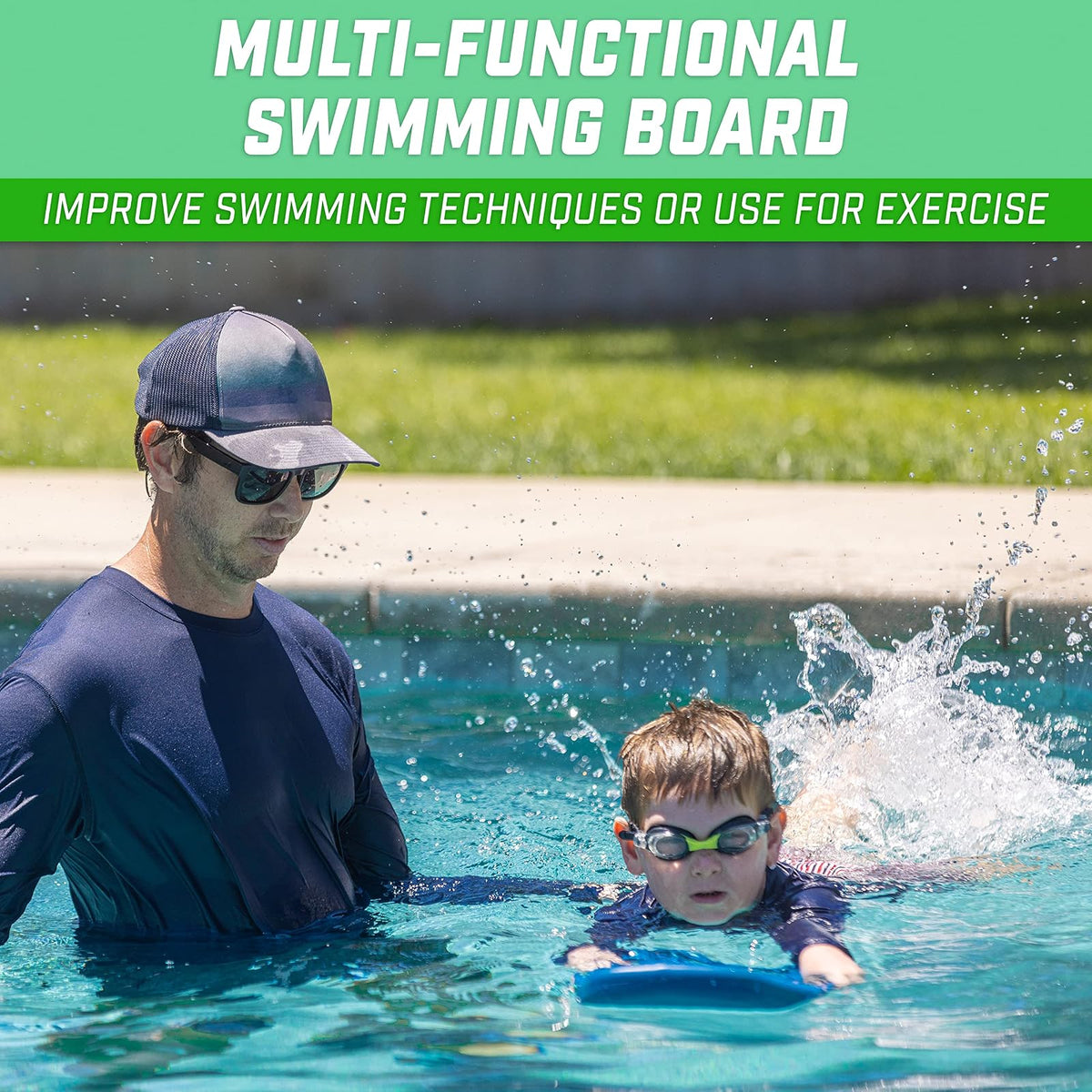 GoSports - Tabla de natación para Entrenamiento de natación, Elige tamaño Adulto o tamaño de niños, X5 para Ejercicios de Piscina