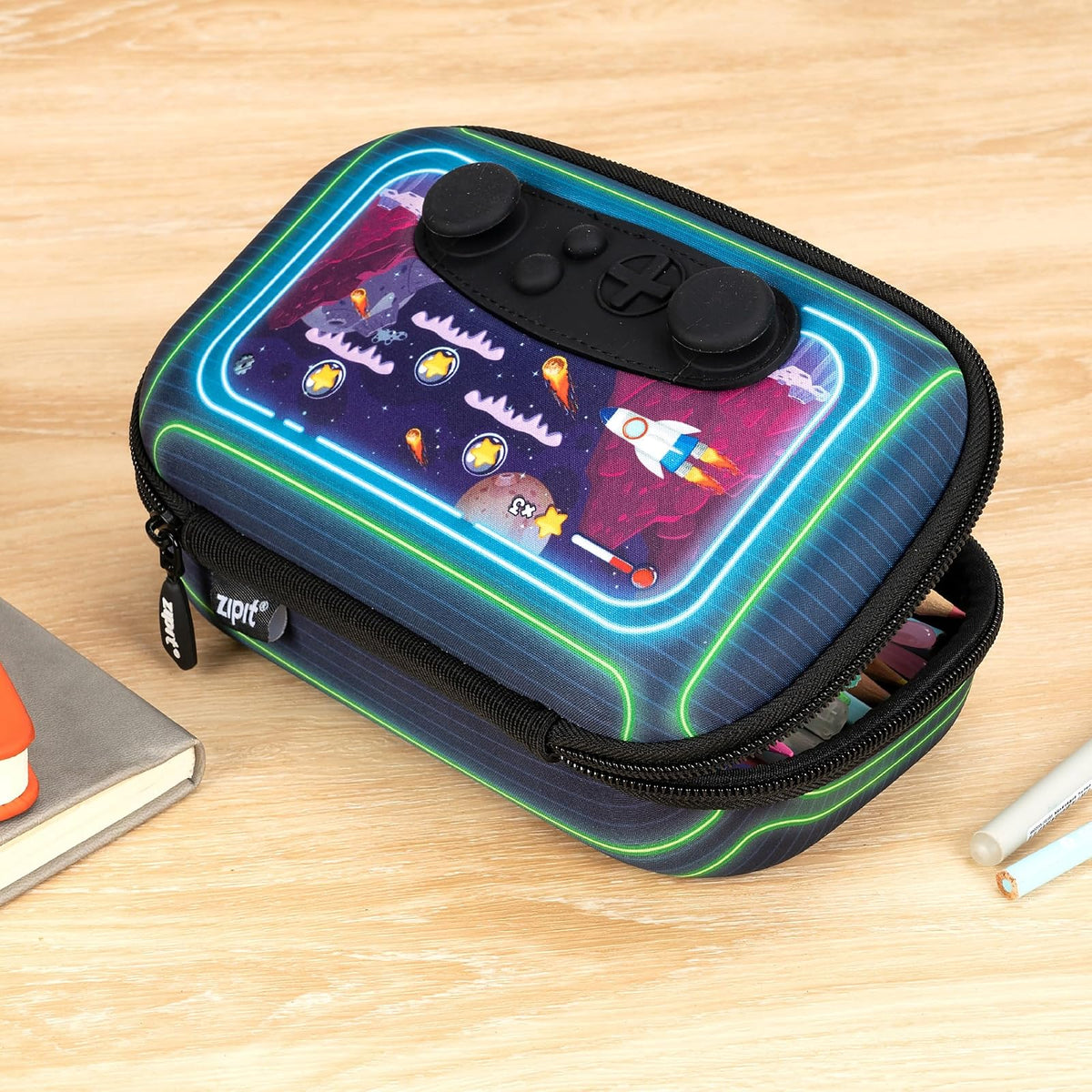 ZIPIT Gamer - Estuche para niños, colorido joystick para niños
