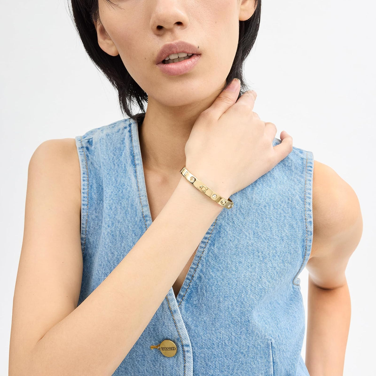 COACH Signature C - pulsera con bisagras para mujer