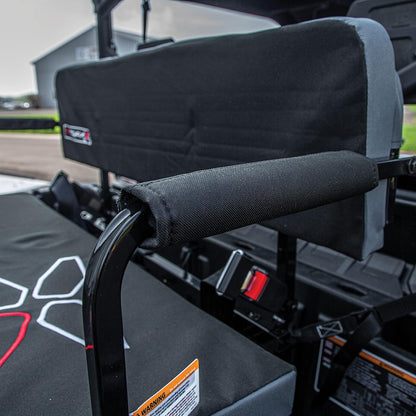 YUTRAX® - Asiento de montaje universal UTV, accesorio UTV, aumenta la capacidad de asiento, marco de acero resistente, asiento y respaldo acolchados, asiento abatible hacia arriba, fácil de montar