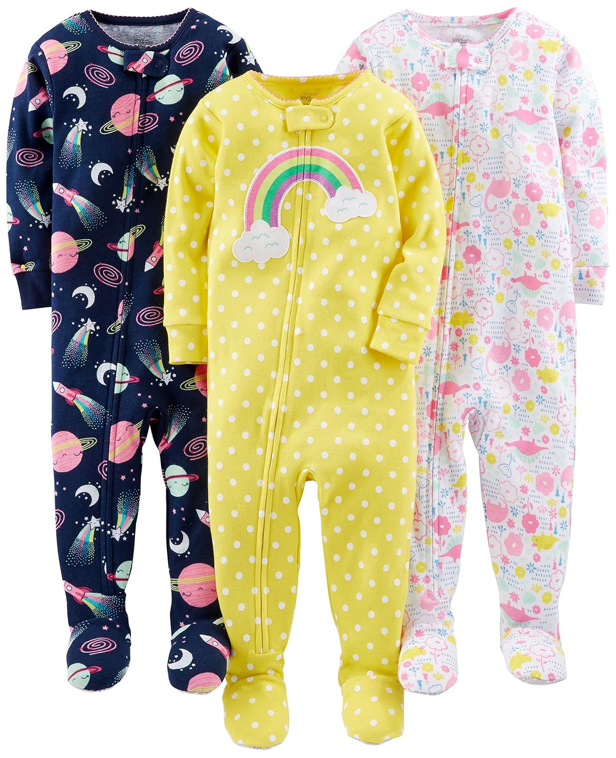 Simple Joys by Carter's 3-Pack Snug Fit Footed Cotton Pajamas Pajama Set bebés niñas