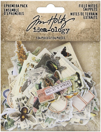 62207 Tombow Mono Repuestos de Cinta Adhesiva Permanente, Paquete de 3 + Tim Holtz Advantus EPHEMERA SNIPPETS ID FIELDNOTES, nosotros: talla única, notas de campo