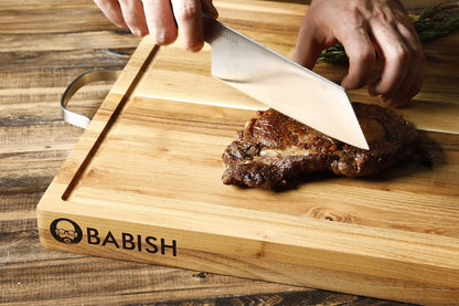 Babish Cubiertos de acero alemán de alto carbono 1.4116, cuchillo de 19 cm (cuchillo + chef)