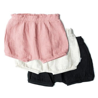 Gerber Paquete de 3 Pantalones Cortos de Burbujas Pantalones Cortos de vestirBebé-Niñas - 24 Meses - Negro - Punto - Rosa