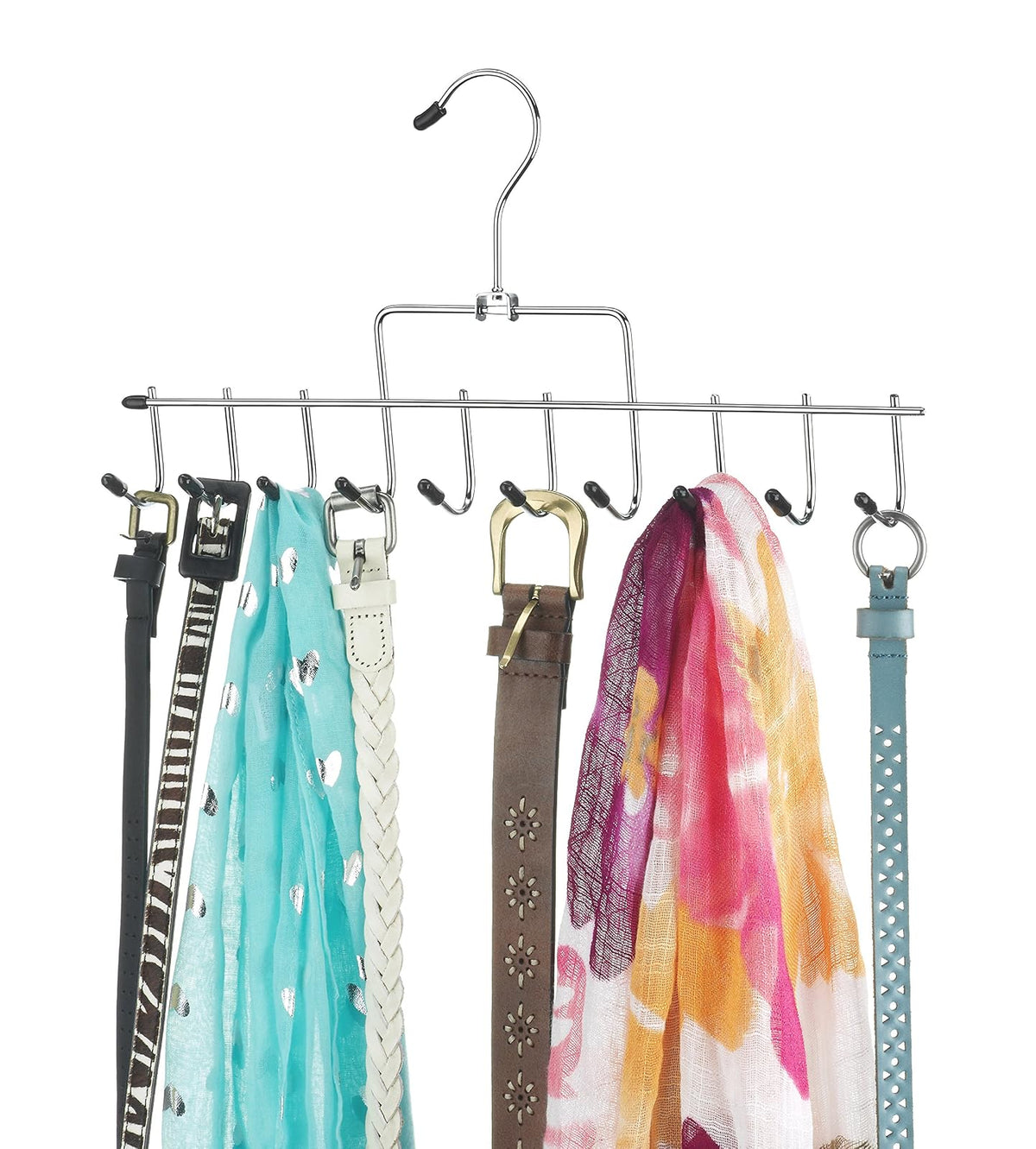 Whitmor - Colgador de Accesorios de 10 Ganchos, 1, Cromo y Negro