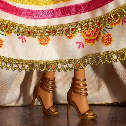 Barbie Signature Día de Muertos, Muñeca de Colección con Vestido, Corona de Cempasúchil, Maquillaje de Calavera, Base y Certificado, para 6 años en adelante
