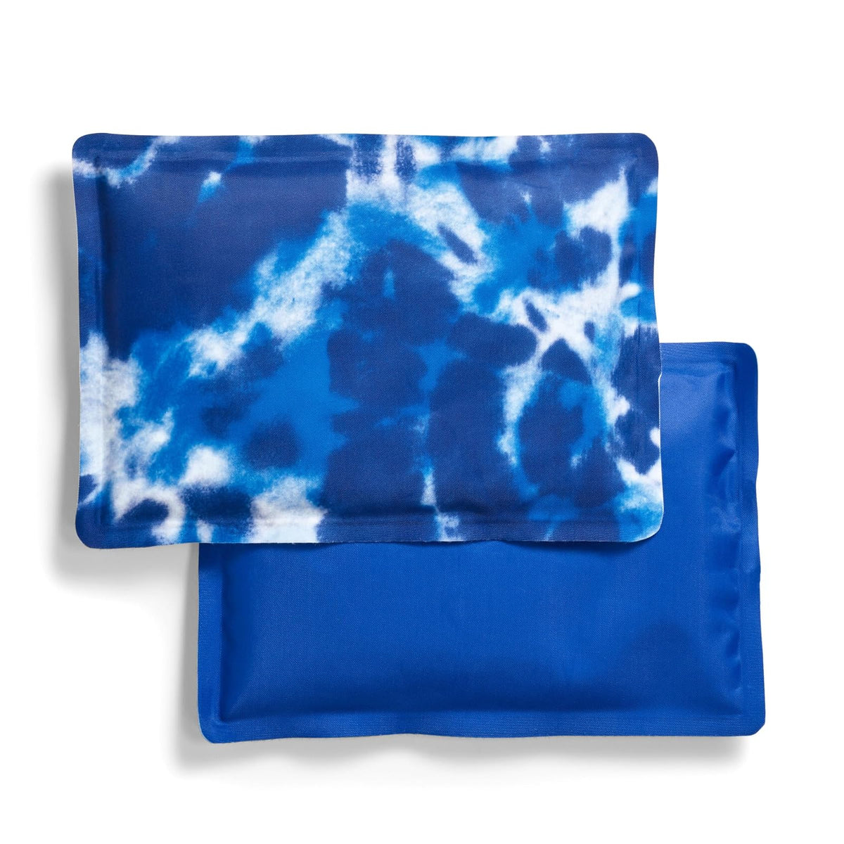 Cool Coolers by Fit & Fresh - Paquete de 2 unidades de hielo suave, nailon elástico flexible, bolsas de hielo reutilizables para loncheras y enfriadores, tinte azul Tye
